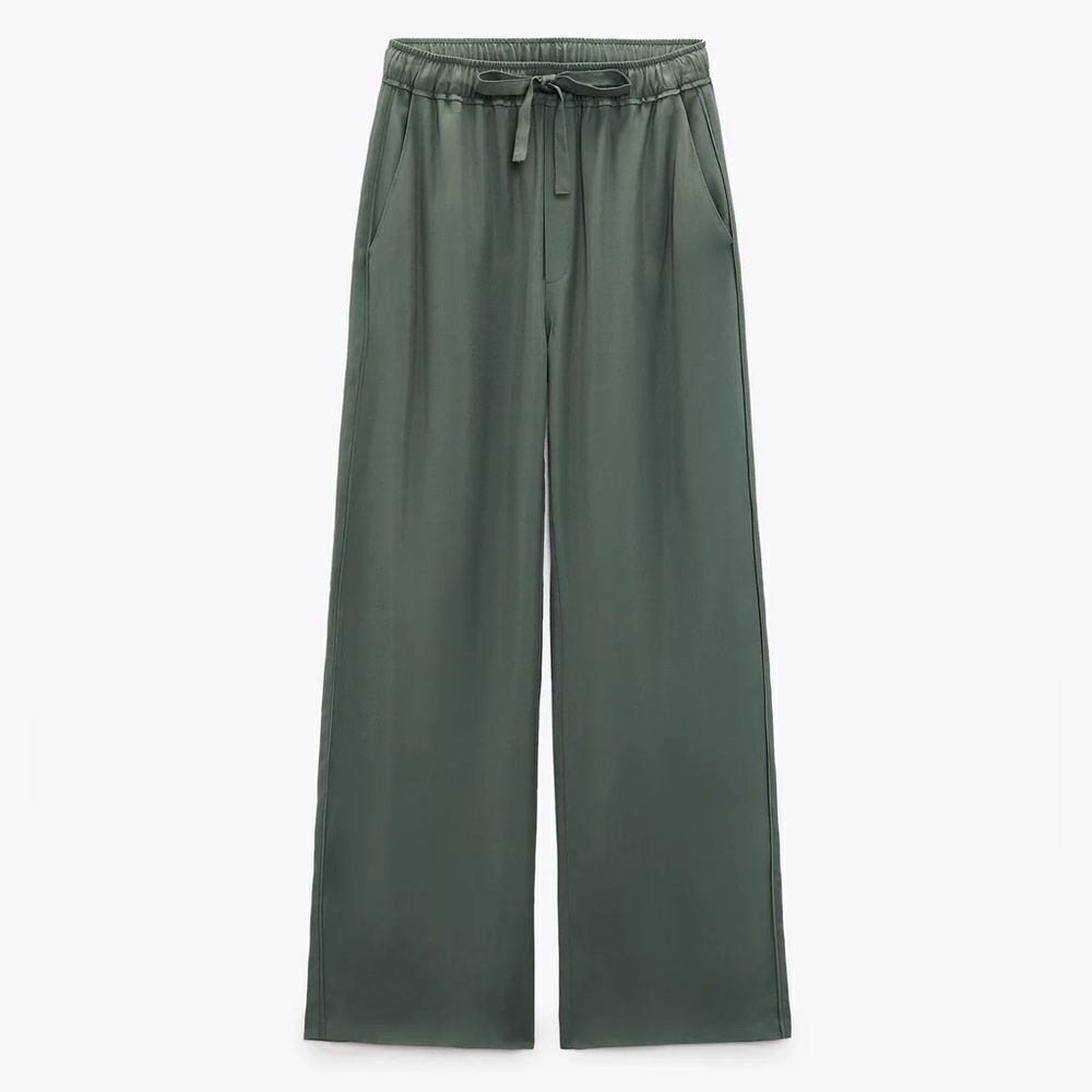 Zara fluid pajama style pants in Sage Green